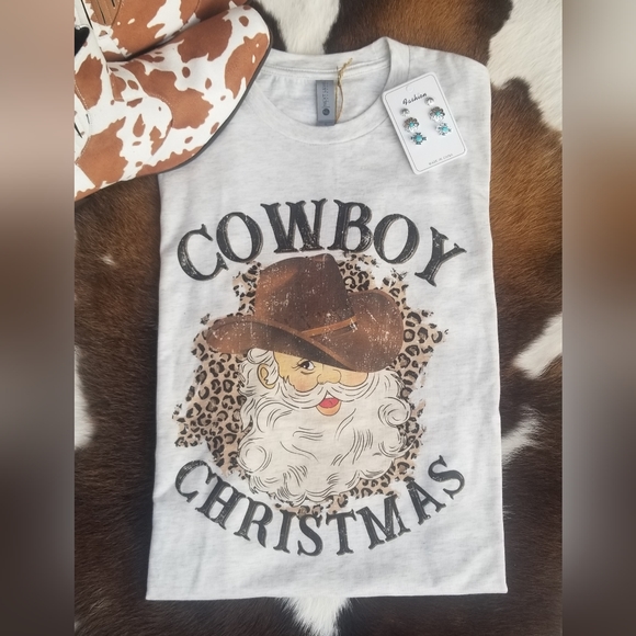 Next Level Apparel Tops - Cowboy Christmas Tee